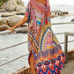 V-Neck Turkish Kaftan Maxi Dress Women's Beach Cover Up