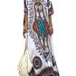 Print Plus Size V-Neck Kaftan Swimsuit Cover Up for Women