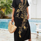 Plus Size Women's Side Split Beach Maxi Loungewear Dress