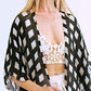 Stripe Print Kimono: Women's Long Sleeve Beach Cover Up