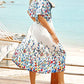Floral Print Kimono: Women's Short Sleeve Beach Cover Up