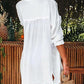 Women's Button-Down Swimsuit Cover-Up with Side Slit