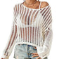 Long Sleeve Crochet Mesh Women's Cover Up Tunic