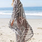 Batwing Sleeve Plus Size Beach Kaftan: Chiffon Swim Cover Up