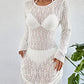 Long Sleeve Crochet Beach Cover Up Dress for Women