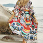 Eddoyee Women's Ethnic Print Kimono Cardigans - Stylish Beach Cover Up