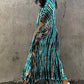 Plus Size Stripe Print V-Neck Beach Kaftan Cover-Up
