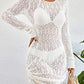 Long Sleeve Crochet Beach Cover Up Dress for Women