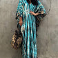 Plus Size Stripe Print V-Neck Beach Kaftan Cover-Up