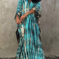 Plus Size Stripe Print V-Neck Beach Kaftan Cover-Up