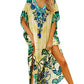 Plus Size V-Neck Kaftan Dress: Short Sleeve Beach Cover Up