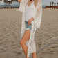 3/4 Sleeve Mesh Kimono: Women's Swimsuit Cover Up