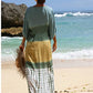 Tie Dye V-Neck Swimsuit Cover Up - Plus Size Beach Kaftans