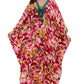 Eddoyee Womens Loose Kaftan Dresses Floral Print Plus Size Caftan Side Split V-neck Beach Bathing Suit Cover Up Red