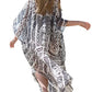 Batwing Sleeve Plus Size Beach Kaftan: Chiffon Swim Cover Up