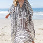 Batwing Sleeve Plus Size Beach Kaftan: Chiffon Swim Cover Up