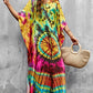 V-Neck Ethnic Print Plus Size Kaftan for Women Beach Cover Up