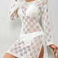 Long Sleeve Crochet Beach Cover Up - Sexy Beachwear