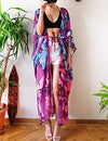 Print Kimono Cardigan: Women's Long Swimsuit Cover Up