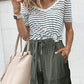 Green Women's Summer Shorts with Elastic Drawstring Waist