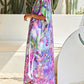 Purple Tie Dye Plus Size Kaftan Dress for Women's Swimsuit Cover Up