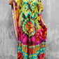 V-Neck Ethnic Print Plus Size Kaftan for Women Beach Cover Up