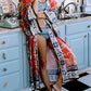Long Sleeve Print Kimono: Women's Swimwear Cover-Up