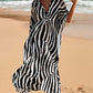 Plus Size Zebra Print Beach Caftan Dress