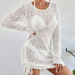 Long Sleeve Crochet Beach Cover Up Dress for Women