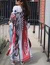 Women's Zebra Print Chiffon Beach Kimono Cover Up