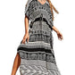 V-Neck Drawstring Kaftan Swimsuit Cover Ups for Women