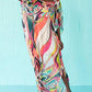 Plus Size V-Neck Striped Beach Kaftan Cover Up for Women