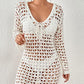 Long Sleeve Hollow Out Crochet Swimwear Cover Up