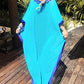 Embroidered V-Neck Chiffon Plus Size Kaftan Cover-Up