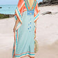 V Neck Beach Kaftan Short Sleeve Swimsuit Cover Up