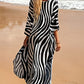 Plus Size Zebra Print Beach Caftan Dress