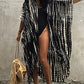 Plus Size Tie-Dye Beach Cardigan: Women's Swimsuit Cover Up