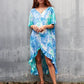 Loose Tie-Dye V-Neck Beach Kaftans for Women