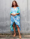 Loose Tie-Dye V-Neck Beach Kaftans for Women