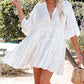Women's White Button-Down Beach Shirt Cover Up
