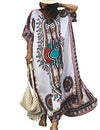 Print Plus Size V-Neck Kaftan Swimsuit Cover Up for Women