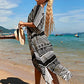 V-Neck Drawstring Kaftan Swimsuit Cover Ups for Women