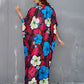 Purple V-Neck Ethnic Print Kaftan Beach Cover Up