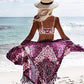 Purple Tassel Kimono Cardigan Women's Beach Cover Up