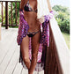 Purple Tassel Kimono Cardigan Women's Beach Cover Up