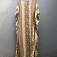 Coffee Snake Pattern V-Neck Caftan Swimsuit Cover