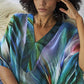 Colorful V-Neck Beach Kaftan Maxi Dress: Women's Swim Cover Up