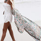 Flower Print 3/4 Sleeve Kimono Women's Beach Cover Up