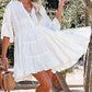 Women's White Button-Down Beach Shirt Cover Up