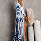 Dark Blue Tie Dye Kimono Cover-Up for Women